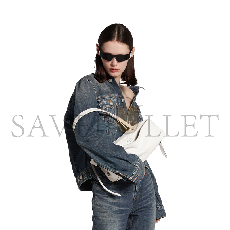 BALENCIAGA WOMEN'S CARRIE BOWLING BAG SMALL IN WHITE 8329202ABNP9016 (31*12*12cm)